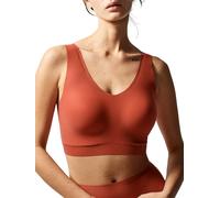 Chantelle Womens SoftStretch V-Neck Jersey Crop Top - Orange Polyamide - Size X-Small/Small