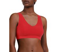 Chantelle Women's SoftStretch V-Neck Padded Crop Top in Red | Size: 12-14 Chantelle Red 12-14