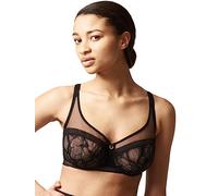 Chantelle Women's True Lace Full Coverage Underwire Bra, 0.2 inches, Black, 38DD