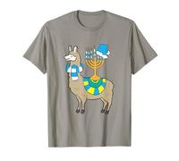 Chanukkah Menorah Hanukkah Llama With Menorah T-Shirt
