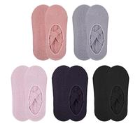 Chanumetal 5 Pairs Pilates Socks, Yoga Socks Women, Socks Pilates Reformer Non-Slip, One Size Grip Socks, Stopper Socks for Women, for Yoga, Barre, Dance, Trampoline (5)
