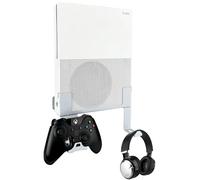 Chanvoo Xbox One S Wall Mount, Steel Wall Mount Stand for Xbox One S with Detachable Controller & Headphone Holder Kit (White)