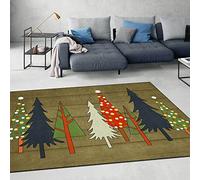 Chanxiang666 Area Rugs Living Room Modern Carpet 130x190cm Christmas tree blue-green Bordered, Soft,Machine washable 130x190cm