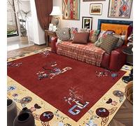 Chanxiang666 Big Area Floor Rug washable Rugs 120x170cm Classic Chinese style red and yellow For Bedroom Living Room or Any Indoor Space 120x170cm