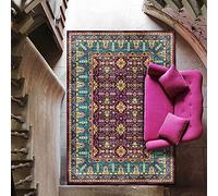 Chanxiang666 Contemporary Carpet Living Room Bedroom Mat 120x250cm Retro geometric patchwork purple Short Pile, Non-Slip Backing, Non-Shedding 120x250cm