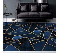 Chanxiang666 Designer Carpet Modern rug 80x250cm Blue-black geometric lines Bordered, Soft,Machine washable 80x250cm