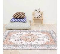 Chanxiang666 Designer Carpet Modern rug 80x250cm Ethnic style pink and white Bordered, Soft,Machine washable 80x250cm