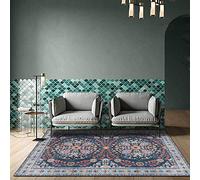 Chanxiang666 Designer Carpet Modern rug 80x250cm Floral ethnic style, blue Bordered, Soft,Machine washable 80x250cm