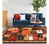 Chanxiang666 Designer Carpet Modern rug 80x250cm Geometric block splicing brown Bordered, Soft,Machine washable 80x250cm