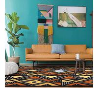 Chanxiang666 Designer Carpet Modern rug 80x250cm Geometric ethnic style brown and yellow Bordered, Soft,Machine washable 80x250cm