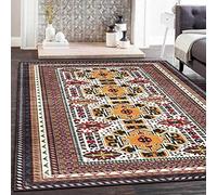 Chanxiang666 Designer Carpet Modern rug 80x250cm Geometric ethnic style purple Bordered, Soft,Machine washable 80x250cm