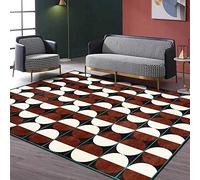 Chanxiang666 Designer Carpet Modern rug 80x250cm Modern circular geometric brown and white Bordered, Soft,Machine washable 80x250cm