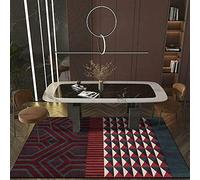 Chanxiang666 Designer Carpet Modern rug 80x250cm Modern geometric patchwork red and gray Bordered, Soft,Machine washable 80x250cm