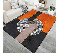 Chanxiang666 Designer Carpet Modern rug 80x250cm Orange-yellow and black checkered circles Bordered, Soft,Machine washable 80x250cm