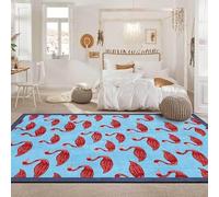 Chanxiang666 Designer Carpet Modern rug 80x250cm Swan Duck Red Blue Bordered, Soft,Machine washable 80x250cm