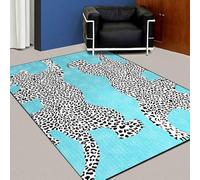 Chanxiang666 Living Room Designer Carpet Large Area Rugs 180x280cm Leopard, black and white, leopard print, blue For Bedroom Living Room or Any Indoor Space 180x280cm