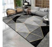 Chanxiang666 Modern Rugs Anti-Slip Carpet Mat 80x200cm Modern geometric lines in gray Short Pile, Non-Slip Backing, Non-Shedding 80x200cm