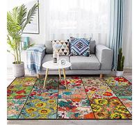 Chanxiang666 Rugs Living Room Large 160x200cm Ethnic floral patchwork Bordered, Soft,Machine washable 160x200cm