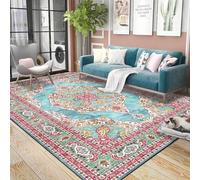 Chanxiang666 Rugs Living Room Large 160x200cm Ethnic style red and blue Bordered, Soft,Machine washable 160x200cm