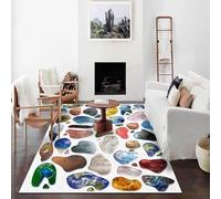 Chanxiang666 Rugs Living Room Large 160x200cm Starry Sky Stones Color Bordered, Soft,Machine washable 160x200cm