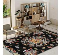 Chanxiang666 Soft Touch Carpets Short Pile Carpets 100x160cm Chinese style auspicious cloud dragon black Living Room/Bedroom/Study/Coffee Table 100x160cm