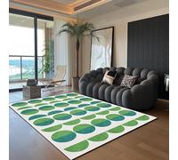 Chanxiang666 Soft Touch Carpets Short Pile Carpets 150x200cm Geometric Green Circle Short Pile, Non-Slip Backing, Non-Shedding 150x200cm
