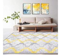 Chanxiang666 Soft Touch Carpets Short Pile Carpets 150x200cm Modern geometric lines in yellowish-gray Short Pile, Non-Slip Backing, Non-Shedding 150x200cm