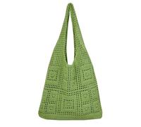 CHANXIUZAI Crochet Tote Bag, Mesh Beach Bag, Women's Knit Summer Hobo Bag,Shoulder bag，Vacation Boho Tote Bag, White