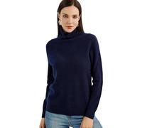 Chanyarn 100% Pure Cashmere Women's Jumper Turtleneck Long Sleeve Warm Soft 2025 Fall Winter Knit Pullover(Navy Blue,L)