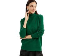 Chanyarn 100% Pure Cashmere Women's Jumper Turtleneck Long Sleeve Warm Soft 2025 Fall Winter Knit Pullover(Green,L)