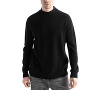 Chanyarn Men's 100% Merino Wool Sweater 2025 Fall Winter First-Line Ready to Wear Mock Neck Long Sleeve Seamless Knit Sweater, Black, Large