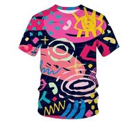 CHANYI Mens 3D Print t-Shirts Abstract Line T Shirt Men Women 3D Printed Summer Funny Short Sleeve Casual O-Neck Tee Shirt Streetwear Loose Tops