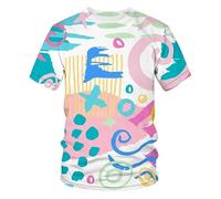 CHANYI Mens 3D Print t-Shirts Abstract Line T Shirt Men Women 3D Printed Summer Funny Short Sleeve Casual O-Neck Tee Shirt Streetwear Loose Tops