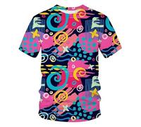 CHANYI Mens 3D Print t-Shirts Abstract Line T Shirt Men Women 3D Printed Summer Funny Short Sleeve Casual O-Neck Tee Shirt Streetwear Loose Tops