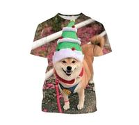 CHANYI Mens 3D Print t-Shirts Funny Shiba Inu 3D Printed Dog Graphic T Shirt for Men Clothing Casual Streetwear Pop Unisex Harajuku Women Tops Te
