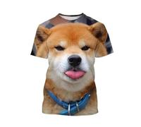 CHANYI Mens 3D Print t-Shirts Funny Shiba Inu 3D Printed Dog Graphic T Shirt for Men Clothing Casual Streetwear Pop Unisex Harajuku Women Tops Te