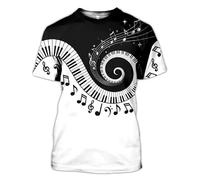 CHANYI Mens 3D Print t-Shirts Piano Music Men's T Shirt 3D Printed Hip Hop Summer Creative Harajuku Short Sleeve T-Shirts Instrument Streetwear B