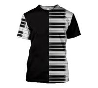 CHANYI Mens 3D Print t-Shirts Piano Music Men's T Shirt 3D Printed Hip Hop Summer Creative Harajuku Short Sleeve T-Shirts Instrument Streetwear B