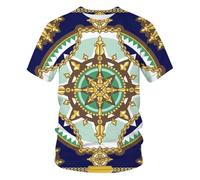 CHANYI Mens 3D Print t-shirts Summer Baroque T-Shirt 3D Digital Print T Shirt Men/Women Vintage Luxury Royal Print Golden Flower Brand Tshirt Camisetas