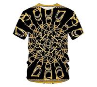 CHANYI Mens 3D Print t-shirts Summer Baroque T-Shirt 3D Digital Print T Shirt Men/Women Vintage Luxury Royal Print Golden Flower Brand Tshirt Camisetas