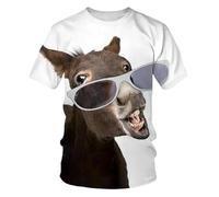 CHANYI Mens 3D Print t-shirts Summer Hip-Hop Funny Men'S T-Shirt Cute Little Donkey 3D Printing Fashion Alternative Short-Sleeved Cool Quick-Drying Top