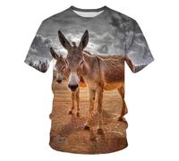CHANYI Mens 3D Print t-shirts Summer Hip-Hop Funny Men'S T-Shirt Cute Little Donkey 3D Printing Fashion Alternative Short-Sleeved Cool Quick-Drying Top