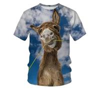 CHANYI Mens 3D Print t-shirts Summer Hip-Hop Funny Men'S T-Shirt Cute Little Donkey 3D Printing Fashion Alternative Short-Sleeved Cool Quick-Drying Top