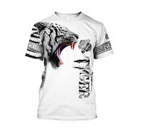 CHANYI Mens 3D Print t-shirts Summer Men'S T-Shirt Animal Tiger 3D Printed Short Sleeve Fashion Beast Tough Guy Style Premium Top