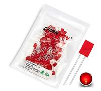 Chanzon 100 pcs 2x5x7 mm Red LED Diode Lights (Square Rectangle Colored Lens Diffused DC 2V 20mA) Lighting Bulb Lamps Electronics Components Light Emitting Diodes