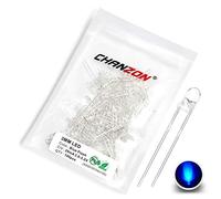 Chanzon 100 pcs 3mm Blinking Blue LED Diode Lights 1.5Hz Flashing (Clear Round Transparent DC 3V 20mA) Bright Lighting Bulb Lamps Electronics Components Indicator Light Emitting Diodes