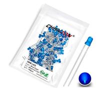 Chanzon 100 pcs 3mm Blinking Blue LED Diode Lights 1.5Hz Flashing (Diffused Lens Frosted Round DC 3V 20mA) Bright Lighting Bulb Lamps Electronics Components Indicator Light Emitting Diodes