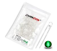 Chanzon 100 pcs 3mm Blinking Green LED Diode Lights 1.5Hz Flashing (Clear Round Transparent DC 3V 20mA) Bright Lighting Bulb Lamps Electronics Components Indicator Light Emitting Diodes
