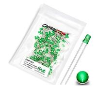 Chanzon 100 pcs 3mm Blinking Green LED Diode Lights 1.5Hz Flashing (Diffused Lens Frosted Round DC 3V 20mA) Bright Lighting Bulb Lamps Electronics Components Indicator Light Emitting Diodes