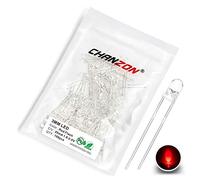 Chanzon 100 pcs 3mm Blinking Red LED Diode Lights 1.5Hz Flashing (Clear Round Transparent DC 2V 20mA) Bright Lighting Bulb Lamps Electronics Components Indicator Light Emitting Diodes
